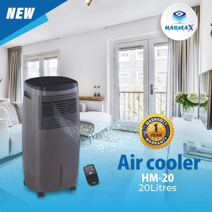Humidificateur Rafraîchisseur d'air Hasmax Air Cooler HM-20 | 20 Litres | Télécommande | Mobile