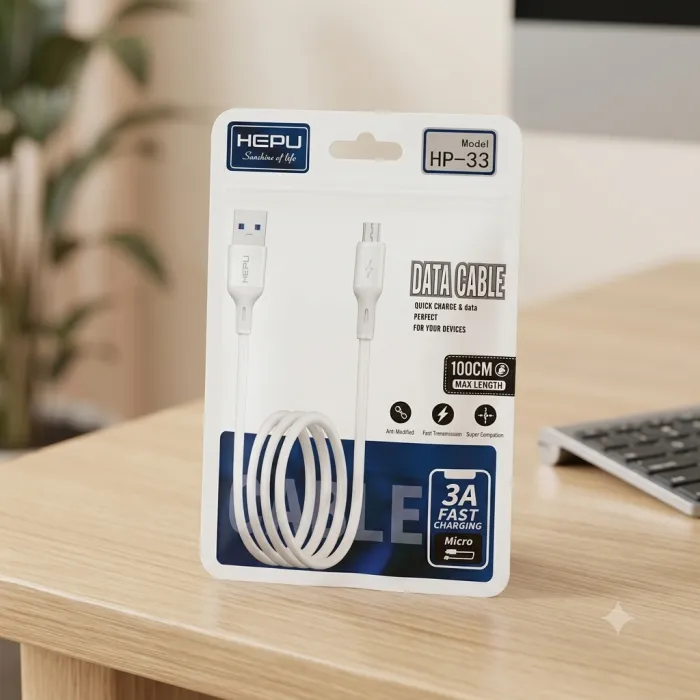 Câble de Charge Rapide 3A HEPU HP-33 Anti-Surcharge Souple Résistant